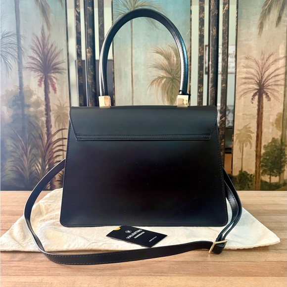 Valentino Genuine Black Leather Studded Melanie 2 Way Top Handle Shoulder Bag - Picture 4 of 14